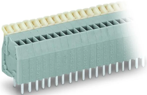 Leiterplattenklemme, 10-polig, RM 2.5 mm, 0,08-0,5 mm², 6 A, Käfigklemme, grau, 234-210