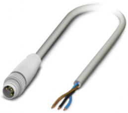 Sensor-Aktor Kabel, M8-Kabelstecker, gerade auf offenes Ende, 3-polig, 1.5 m, PP-EPDM, grau, 4 A, 1406469