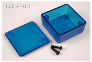 ABS Gehäuse, (L x B x H) 40 x 40 x 20 mm, blau/transparent, IP54, 1551PTBU