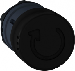 Drucktaster, Bund rund, schwarz, Frontring schwarz, Einbau-Ø 22 mm, ZB5AS42