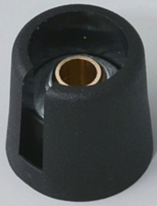 Drehknopf, 6.35 mm, Kunststoff, schwarz, Ø 16 mm, H 16 mm, A3016639