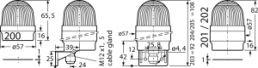 Dauerleuchte, Ø 57 mm, rot, 12-230 V AC/DC, IP65