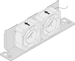 Interscale Lüfterhalter mit Lüftern, 1 HE, 399B, 310T, 5 Lüfter (40 x 40 x 20)