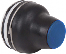 Drucktaster, tastend, Bund rund, blau, Frontring schwarz, Einbau-Ø 22 mm, XACB9116