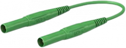 Messleitung mit (4 mm Stecker, gefedert, gerade) auf (4 mm Stecker, gefedert, gerade), 0.5 m, grün, PVC, 1,0 mm², CAT III