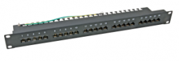 Patchpanel 25 x RJ45 8/4 1HE ISDN, RAL9005, Cat. 3