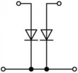 Doppelstock-Diodenklemme, Federklemmanschluss, 0,08-4,0 mm², 2-polig, 500 mA, grau, 281-636/281-488