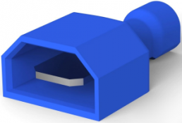 Isolierte Flachsteckhülse, 6,35 x 0,81 mm, 1,31 bis 2,08 mm², AWG 16 bis 14, Messing, verzinnt, blau, 3-520106-2