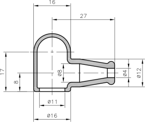 Knickschutztülle, Kabel-Ø 4 bis 11 mm, L 27 mm, Neopren, schwarz