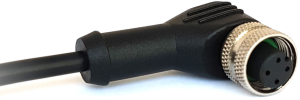 Sensor-Aktor Kabel, M12-Kabeldose, abgewinkelt auf offenes Ende, 4-polig, 1 m, PVC, schwarz, 4 A, PXPPVC12RAF04DCL010PVC