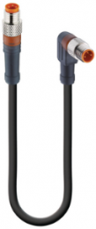 Sensor-Aktor Kabel, M8-Kabelstecker, gerade auf M8-Kabelstecker, gerade, 3-polig, 0.3 m, PVC, schwarz, 4 A, 15540