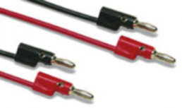 Messleitung mit (4 mm Stecker, abgewinkelt) auf (4 mm Stecker, abgewinkelt), 600 mm, schwarz/rot, PVC