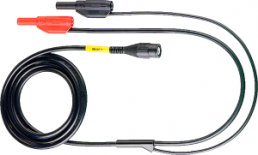 Koaxialkabel mit (BNC-Stecker) auf (2 x 4 mm Stecker, gerade), 1.6 m, schwarz/rot, PVC, CAT II