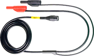 Koaxialkabel mit (BNC-Stecker) auf (2 x 4 mm Stecker, gerade), 1.6 m, schwarz/rot, PVC, CAT II