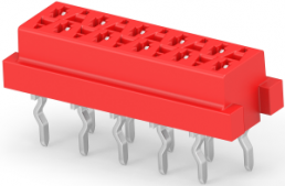 Buchsenleiste, 10-polig, RM 1.27 mm, gerade, rot, 8-215079-0