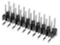 Stiftleiste, 10-polig, RM 2.54 mm, gerade, schwarz, 966269-5