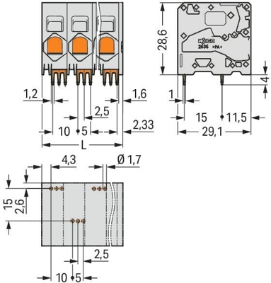 2636-1103/020-000 WAGO Leiterplattenklemmen Bild 2