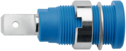 4 mm Buchse, Flachsteckanschluss, Einbau-Ø 12.2 mm, CAT III, blau, SEB 6452 NI / BL