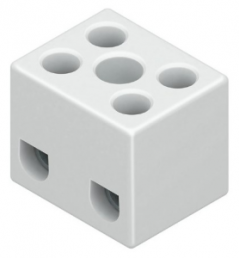 Anschlussklemme, 2-polig, 6,0 mm², Klemmstellen: 2, weiß, Schraubanschluss