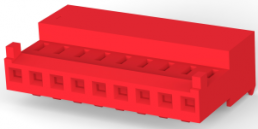 Buchsengehäuse, 9-polig, RM 2.54 mm, abgewinkelt, rot, 3-643813-9