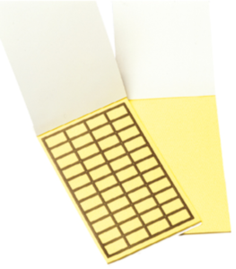 Acryl Etikett, (L x B) 38 x 11 mm, gelb, Seite mit 220 Stk