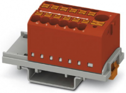 Verteilerblock, Push-in-Anschluss, 0,14-4,0 mm², 13-polig, 24 A, 8 kV, rot, 3273092