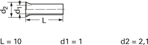 Unisolierte Aderendhülse, 0,5 mm², 10 mm lang, DIN 46228/1, silber, 440110.47