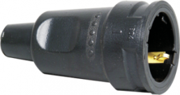 Gummi Schuko-Kupplung gerade, 3 x 2,5 mm², schwarz, 16 A/250 V, IP20