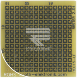 DIL-Laborkarte 40 x40 mm, einseitig, 14 x 14 Lötinseln, Roth Elektronik RE015-LF