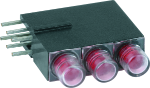 LED-Signalleuchte, rot/gelb/grün, 40 mcd, RM 2.54 mm, LED Anzahl: 3