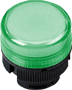 Meldeleuchte, Bund rund, grün, Frontring schwarz, Einbau-Ø 22 mm, ZA2BV03