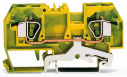 2-Leiter-Schutzleiterklemme, Federklemmanschluss, 0,2-6,0 mm², 1-polig, 41 A, 6 kV, gelb/grün, 282-907