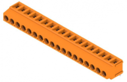Leiterplattenklemme, 18-polig, RM 5 mm, 0,2-2,5 mm², 15 A, Schraubanschluss, orange, 1234400000