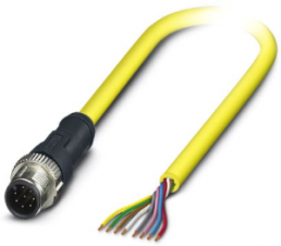 Sensor-Aktor Kabel, M12-Kabelstecker, gerade auf offenes Ende, 8-polig, 10 m, PVC, gelb, 2 A, 1406092