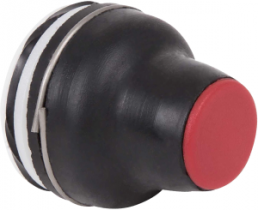 Drucktaster, tastend, Bund rund, rot, Frontring schwarz, Einbau-Ø 22 mm, XACB9114