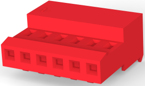 Buchsengehäuse, 6-polig, RM 2.54 mm, abgewinkelt, rot, 3-640440-6