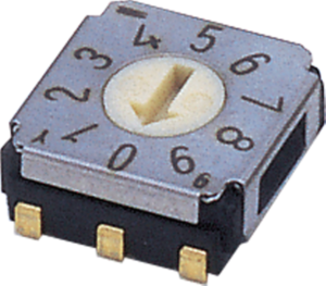 Kodier-Drehschalter, 10-polig, BCD, gerade, 100 mA/5 VDC, SA-7010A