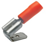 Isolierte Flachsteckhülse, 6,3 x 0,8 mm, 0,5 bis 1,0 mm², AWG 20 bis 18, Messing, verzinnt, rot, 720AZ