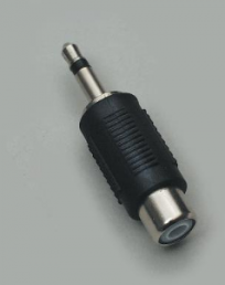 Audio-Adapter Klinke/Cinch, 1 x 3,5 mm-Klinkenstecker, mono, 1 x Cinchkupplung, gerade