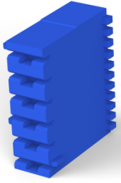 Buchsengehäuse, 6-polig, RM 5 mm, gerade, blau, 521208-1