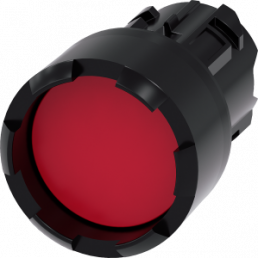 Drucktaster, unbeleuchtet, Bund rund, rot, Einbau-Ø 22.3 mm, 3SU1000-0DB20-0AA0