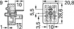 Ventil-Einbaustecker, DIN FORM B, 2-polig + PE, 250 V, 0,08-1,5 mm², 932421100