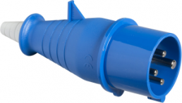 CEE Stecker mit Phasenwender, 4-polig, 16 A/200-250 V, blau, 9 h, IP44, 83901