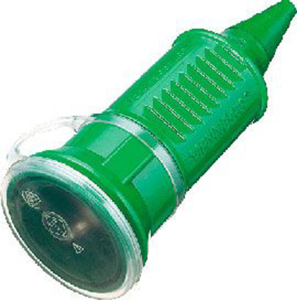Schuko-Kupplung gerade, 3 x 2,5 mm², grün, 16 A/250 V, IP44