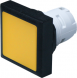 Drucktaster, unbeleuchtet, tastend, Bund quadratisch, gelb, Frontring schwarz, Einbau-Ø 16.2 mm, 1.30.070.451/0400