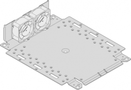 Interscale Montageplatte zur Lüftermontage, 2 HE,444 B x 310 T, 1 Lüfter 80 x 80 x25 mm