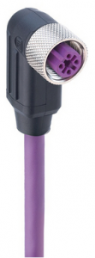 Sensor-Aktor Kabel, M12-Kabeldose, abgewinkelt auf offenes Ende, 5-polig, 10 m, PUR, violett, 4 A, 934728003
