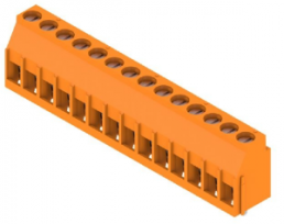 Leiterplattenklemme, 14-polig, RM 5 mm, 0,08-6,0 mm², 20 A, Zugbügel, orange, 1001810000