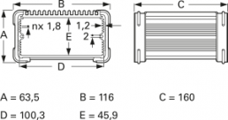 Aluminium Gehäuse, (L x B x H) 160 x 100.3 x 63.5 mm, grau (RAL 7005), IP54, 10035448