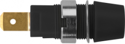 4 mm Buchse, Flachsteckanschluss, Einbau-Ø 12.2 mm, CAT III, schwarz, SAB 7560 AU / SW